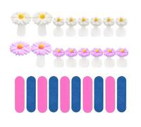 16 Separadores De Dedos En Forma De Flor Y 10 Limas De Uñas, Lindos Separadores De Dedos De Silicona, Herramientas De Manicura Diy, Herramientas De Manicura, Accesorios De Manicura