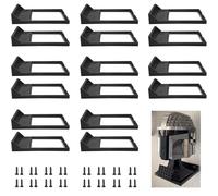 16 soportes de pared negros para casco Lego, estante de exhibición de montaje en pared, compatible con todos los cascos LEGO estándar, Boba Fett 75277/Tie Fighter Pilot 75274/Stormtrooper 75276