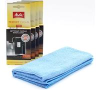 16 Tabletas de limpieza para Cafeteras Automáticas + paño de Microfibra compatible con Melitta Solo & Milk, Solo & Perfect Milk, 16 Tabs x 1,8 g, Pastillas para máquinas de Café Expreso