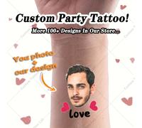 16 tatuajes temporales personalizados, ideales para fiestas, se pueden personalizar con tu y o otros textos significativos, aplicables como stickers para la cara del novio y