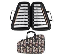 16 Teclas Glockenspiel 16 Notas Placa De Aluminio Xilófono Instrumento De Percusión Musical Educativo Con Mazos De Caja (Color : Bk)