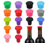 16 Uds Tapones para Vino de Silicona, Tapones para Botellas de Vino Tapones de Silicona para Botellas de Vino Sellador de Vino para Champán Whisky para Mantener el Vino Fresco (Estilo 3)