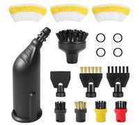 16 unidades de accesorios de limpieza a vapor para Kärcher SC1 SC2 SC3 SC4 SC5, boquilla alargada, cepillo para hendiduras, cepillo redondo, rascador, junta, paños de microfibra