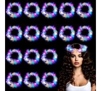 16 unidades Diademas Plumas LED Iluminadas,Pluma LED Diadema Mujeres,Regalos Creativos,Halloween, Navidad,año nuevo,Fiestas,Carnavales