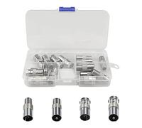 16 unids F/T Tipo de enchufe macho a hembra adaptador de enchufe coaxial TV satélite antena coaxial RF Cable adaptador de acoplamiento para conexión de Internet A/V puerto audio digital vídeo