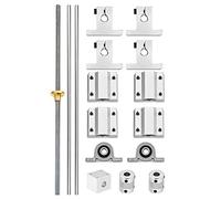 [16 unids/paquete] Kit de tornillo de plomo T8 de 250 mm, guía de eje de barra de movimiento lineal de 2 x 250 mm, 4 bloques de deslizamiento lineal, soporte de eje SK8 para impresora 3D y máquina CNC de bricolaje (250 mm, juego)