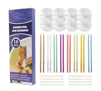 16 velas de cera natural con 8 unidades de protección y 16 hisopos de algodón, kit de cuidado de las orejas, multicolor para relajación y limpieza suave