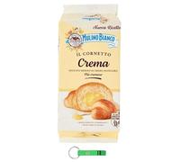 16 x Mulino Bianco Pastel Cornetti Crema Croissant Snack con crema Briosche 300 g (cada paquete contiene 6 croissants) + llavero Beni Culinari gratis