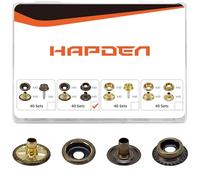 160 botones a presión, kit de cierres a presión de 15 mm, broches de acero inoxidable de grado marino, broches de lona para barco, broches de metal de 3/8 pulgadas para ropa, cuero, cubierta de barco