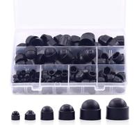 160 cubiertas de tuerca hexagonal abovedadas de nailon, perno de plástico PA66 para negro, protectores de tornillo para prevención de óxido al aire libre, protectores de tuerca resistentes a la