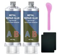 160 g de pegamento para metal, 2 componentes, resina epoxi, pegamento extra fuerte para pegar metal, acero inoxidable, madera, cerámica - pegamento de soldadura de metal líquido para reparar, hierro
