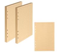 160 Hojas Papel Rellenable A5 en Blanco,14,2 x 20,9 cm 6 Agujeros Papel de Recambio A5,100 g/m² A5 Inserciones de Planificador de Carpetas Hojas de Recambio para Cuadernos Bocetos,Papel Kraft a Rayas