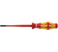 Wera 05020129001 - Destornillador aislado para tornillos ranurados, 0,8 x 4 x 100 mm, color plateado