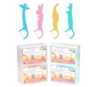 160 palitos de hilo dental para niños, hilo dental para niños, hilo dental para niños, hilo dental con mango adecuado para niños, 4 formas de animales, colores coloridos