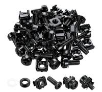 160 Pcs/80 Set Tornillos y Tuercas Enjauladas Negros para Armario Rack de Servidores, M6x20mm Tuercas de Enjauladas y Tornillos para Armarios de Servidores de Rack Montaje