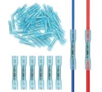 160 Pcs Terminales Eléctricos Termorretráctiles, 16-14 AWG Conectores de Cable Eléctrico con Calor a Tope, Conectores Eléctricos Rápidos Impermeables Termorretráctiles para Automóviles y Barcos (Azul)