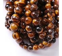 160 piedras naturales de ojo de tigre amarillo de 4 mm con cuentas de mina de hierro para hacer joyas y pulseras
