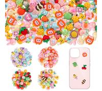 160 Piezas Conjunto Mixto Resina, Cute Schleim Charms con Patrón de Dibujos Animados, Resin Flatback Schleim para Decoración de Uñas, Manualidades, Scrapbooking y DIY - Estilo Aleatori