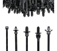 160 piezas de bridas para cables universales para soporte de coche, 5 tamaños de bridas para cables negras de nylon, de inserción, resistentes, para automóvil, construcción, agrupación de cables