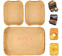 160 Piezas de Papel para Freidora de Aire Ninja Foodi Flex AF500EU Desechables Antiadherentes Sin BPA Cocina Saludable Sin Aceite Compatibles con Freidoras de Aire de Doble Zona AF300EU/AF400EU 10,4 L