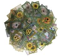 160 piezas PET transparentes sellos adhesivos decorativos flores scrapbooking Set 4 motivos florales plantas pegatinas para arte manualidades caracteres de lista, portátiles, scrapbook calendario (01)