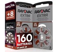 160 Pilas Audífono Rayovac 312 Tecnología Sound Fusion + 8 Baterías Udivita