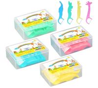 160 Seda Infantil,Hilo Dental con Mango Arcos Dentales,Dental Floss,Hilo Dental Floss de Barra,Hilo Dentalcon Soporte para Palillos,Hilo Dental con Mango,Palillos de Hilo Dental Desechables