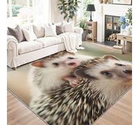 160 x 230 cm Alfombras Salón Marrón Naturaleza Erizo Animal Alfombra Pelo Corto Suave Antideslizante Alfombra de Dormitorio Alfombras para Salon Habitacion