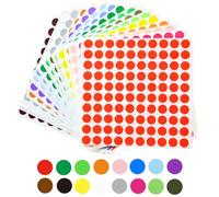 1600 unidades de puntos adhesivos, 10 mm, puntos adhesivos multicolores, puntos adhesivos de puntos de colores, pegatinas redondas para oficina, escuela, calendario, tarjetas (16 colores)