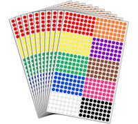 16000 Piezas, 8mm Gomets Colores Surtidos Pegatinas Redondo Adhesivos - 10 Colores