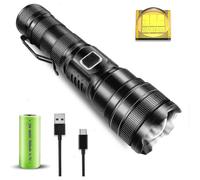 (1607) Linterna ultra potente y extremadamente brillante, Xhp90, con cable tipo C, IP67