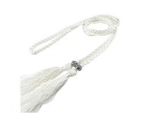 (160cm,WHITE)2022 New Knitted Tassel Women's Belt Chinese Braided Woven Thin Corset Belt Knot Dress Decorated Waist Chain Waist Belt RopeBelts