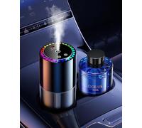 160ml Sensor Musical Ambientador Coche con 160ml Perfume (Brisa Marina), Difusor de Fragancias para Automóvil, On/Off Automático, Atomizador Ultrasónico, 3 Modos, Recargable, Duración 12 Meses BJ-579