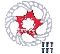 160mm Floating Disc Six Bolts Bicycle Mountain Bike Brake Disc Cycling Accessory (red+silver)