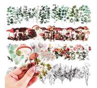 160Piezas Pegatinas Florales, Eucalipto Planta Pegatina Set Decorativo Calcomanías Scrapbooking Pegatinas para Journaling, Arte Artesanía, Portátil