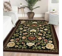 160x230 Alfombra Floral Lavable salón Alfombra Bohemia Vintage Dormitorio Comedor Spring Botanical Garden Alfombra Antideslizante Pelo bajo Oficina Granja