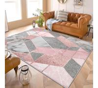 160x230 cm Alfombras Antideslizante y Lavable a Máquina RomáNtico MáRmol DecoracióN. Alfombras Modernas Suave Esponjoso Impresión Rosa Para Dormitorio Habitación Infantil Oficina Sala de Estar