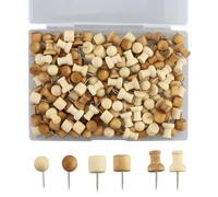 162 agujas de madera de 6 estilos, alfileres de acero, para placa de corcho, chinchetas, cabeza de madera, con caja de almacenamiento, chinchetas para tablón de anuncios, tablero de corcho, mapa del
