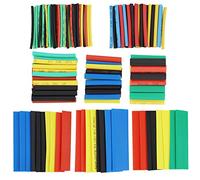 164 piezas de tubos termorretráctiles - Cable eléctrico Kit de cable retráctil 2:1 Aislamiento eléctrico Manga de cable termorretráctil 5 colores en 8 tamaños