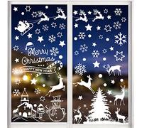166 Piezas Pegatinas Navidad para Ventanas,Pegatinas de Navidad Doble Cara para Ventanas,PVC Pegatinas Electrostática,Pegatina Copo de Nieve Navidad,Pegatinas Copo de Nieve