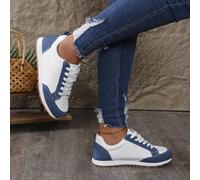 166 PU Azul y Zapato Deportivo Casual de Moda y Moderno, de Resistente al , con Parches y Transpirable, para Mujer, Zapatillas