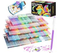 168 Bolígrafos de Gel de Colores - Bolígrafos Bonitos con Purpurina, Pastel, Neón y Metálicos - Bolis de Colores para Pintar, Dibujar, Escribir, Manualidades - Set Ideal para Escuela y Oficina