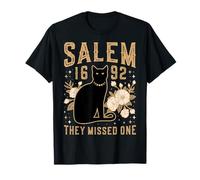 1692 Se perdieron una Camisa Salem Witch Trials Black Cat Moon Camiseta