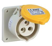 16A, 110V, CEE de montaje en panel, 2P+E, amarillo, IP44
