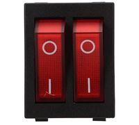 16a 125/250VAC Control Doble Panel de Interruptor Basculante de 2 Bandas Luz LED Roja Barco Interruptor de Palanca de Encendido Y Apagado para Vehículos Electrodomésticos Barco Marino