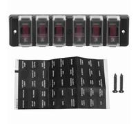 16A 6 Gang interruptor basculante Panel disyuntor Protector de sobrecarga DC12V LED interruptor de Reinicio para coche barco SUV vehículos todoterreno
