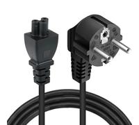 16A C5 Cable de Alimentación con Enchufe Tipo F CEE 7/4, 3 Pines 90° Ánguloa en Toma de Entrada IEC C5, Adaptador de Corriente para TV Laptop Monitor Portátil, 1.5 M