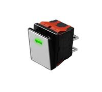 16A High Current Rocker Switch 4pin Aluminum Panel Waterproof IP65 with LED 9-24V Drawing Process, Aluminum Oxidation of Key(Green(Silvery Panel),9-24V) Controls Switches
