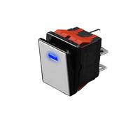 16A High Current Rocker Switch 4pin Aluminum Panel Waterproof IP65 with LED 9-24V Drawing Process, Aluminum Oxidation of Key(Blue(Silvery Panel),220V) Controls Switches