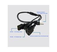 16AWG US 5-15P to C13+C5+5-15R Japan Nema Plug 5-15P 3 Pin to US 5-15R+IEC320 C5+C13 Wire Power Extension Cable(US Plug)